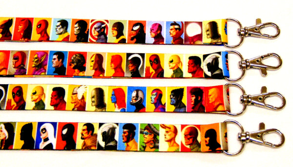 Superhero lineup neck strap lanyard 20mm for ID & keys. Free UK post (Copy)