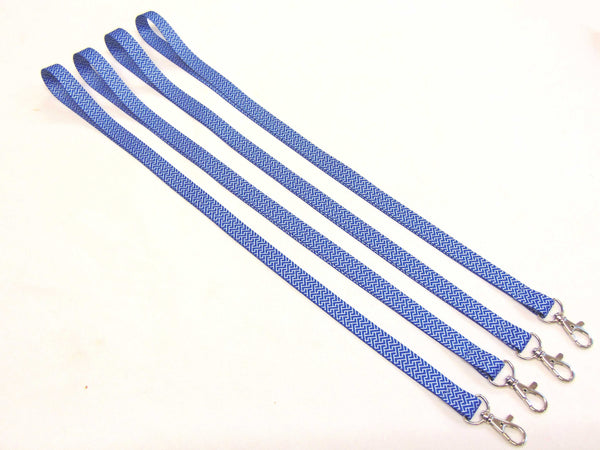 SYMMETRICAL BLUE maze printed 15mm lanyard for ID, keys, etc. Free UK post