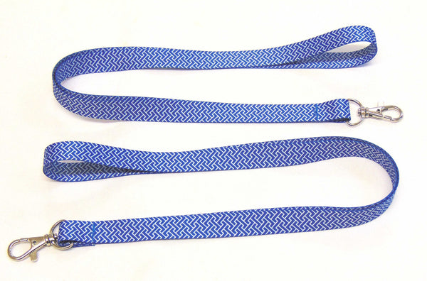 SYMMETRICAL BLUE maze printed 15mm lanyard for ID, keys, etc. Free UK post