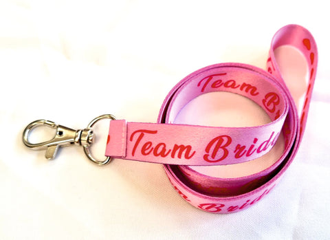 TEAM BRIDE 15mm neck strap lanyard for ID & keys. Made in UK. Free UK postage.