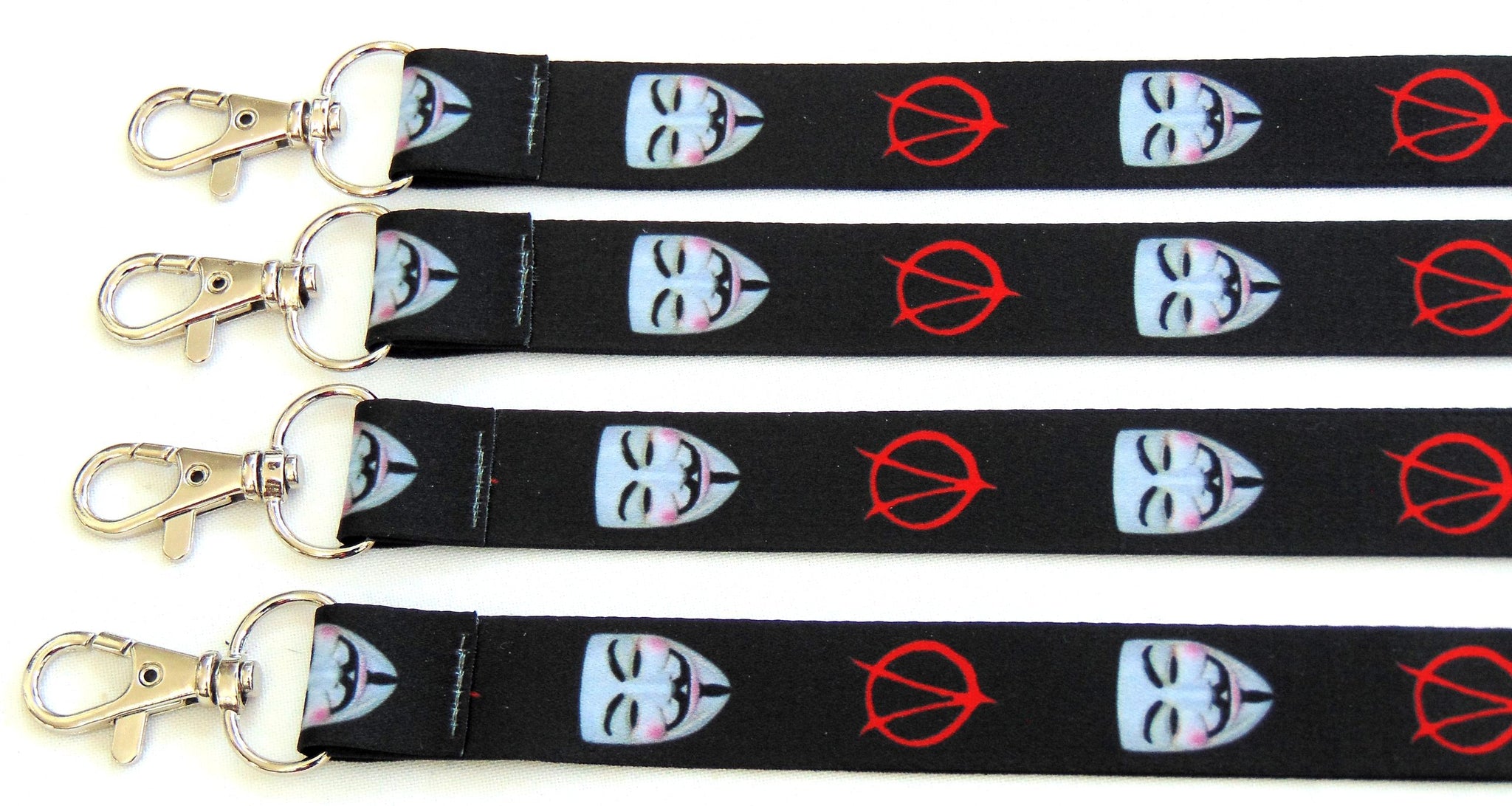 V FOR VENDETTA retro printed lanyard 20mm for ID & keys