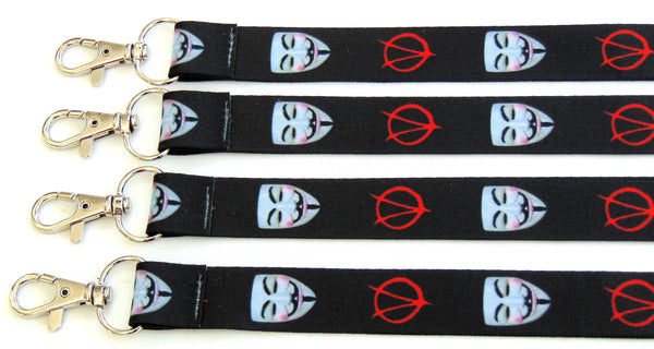 V FOR VENDETTA retro printed lanyard 20mm for ID & keys