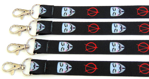 V FOR VENDETTA retro printed lanyard 20mm for ID & keys