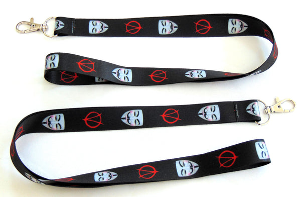 V FOR VENDETTA retro printed lanyard 20mm for ID & keys