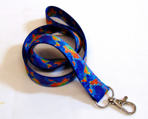 WORLD MAP printed lanyard 20mm for ID & keys.