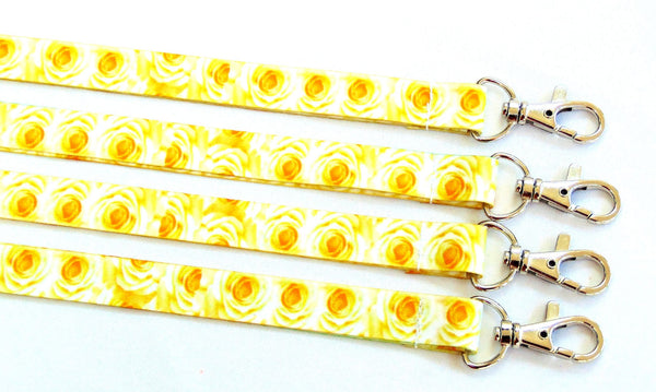 Yellow Roses printed lanyard 15mm