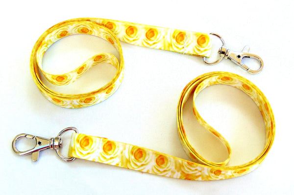 Yellow Roses printed lanyard 15mm