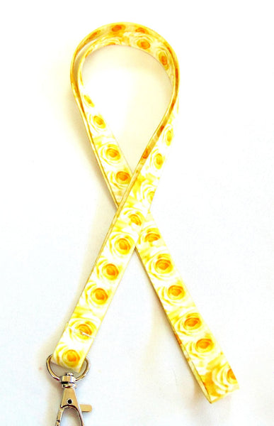 Yellow Roses printed lanyard 15mm