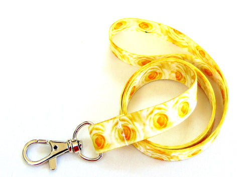 Yellow Roses printed lanyard 15mm