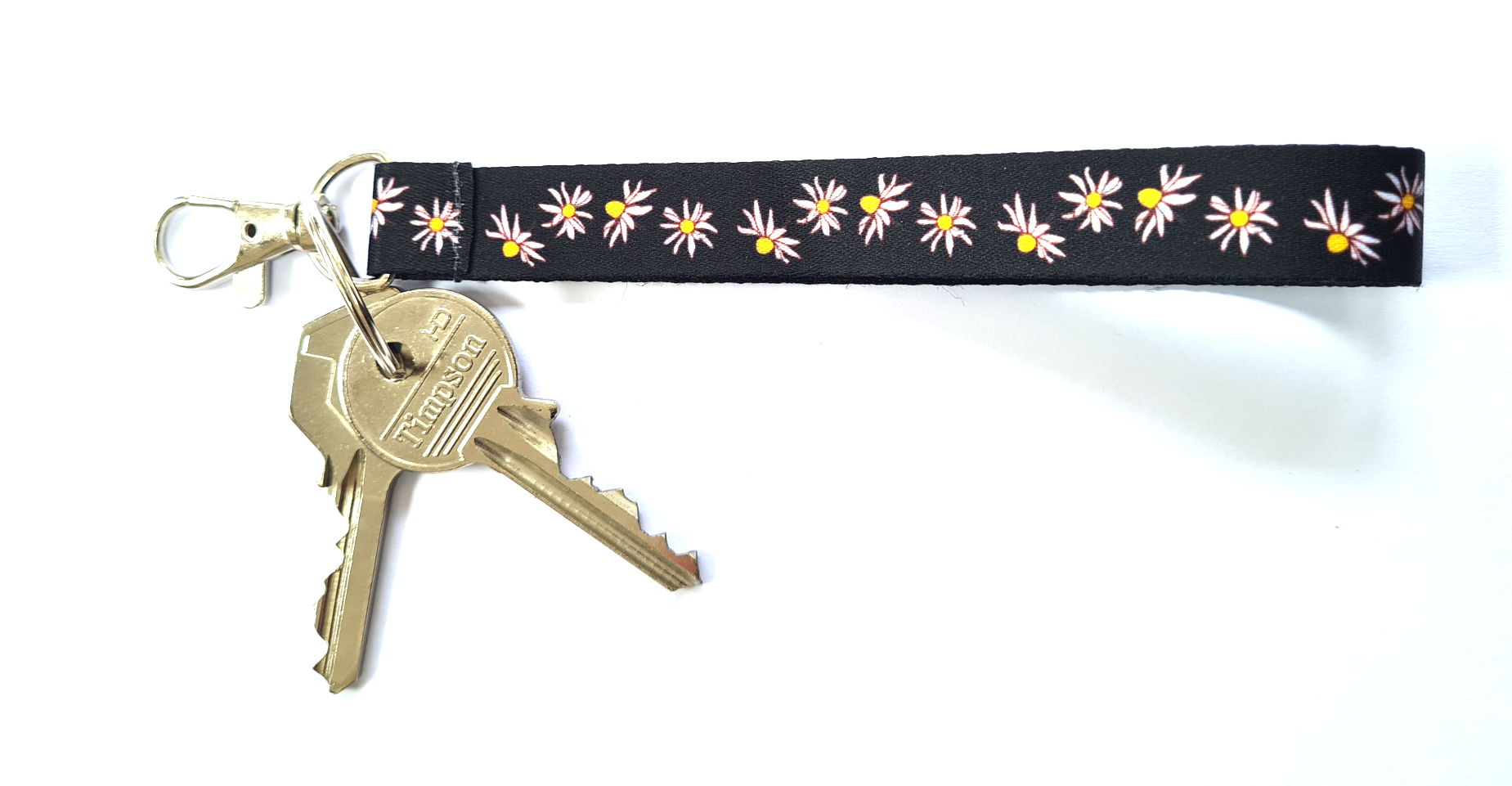 DAISY black keychain keyholder wristlet 15mm