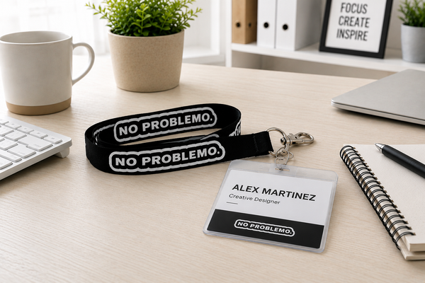 Custom lanyard "NO PROBLEMO" 20mm lanyard for ID, keys, etc.
