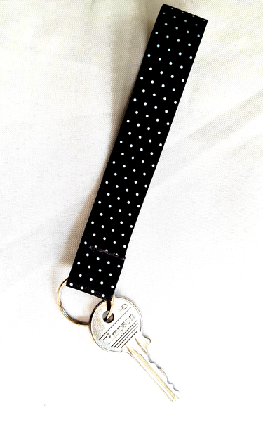 POLKA DOT keychain keyholder wristlet 20mm