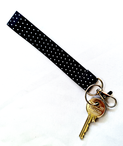 POLKA DOT keychain keyholder wristlet 20mm