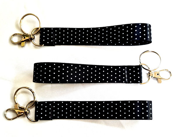 POLKA DOT keychain keyholder wristlet 20mm