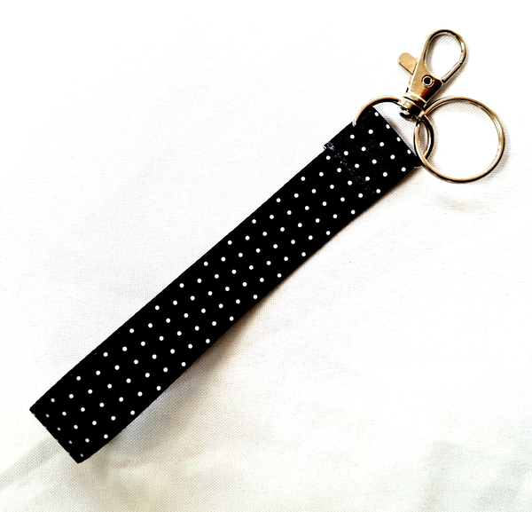 POLKA DOT keychain keyholder wristlet 20mm