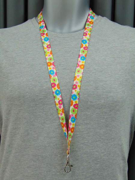 60s Flowers neck strap lanyard 15mm