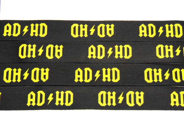 AD/HD black/yellow neck strap lanyard 20mm