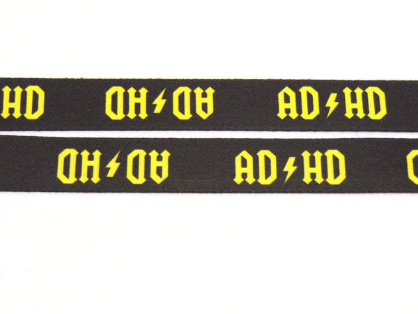 AD/HD black/yellow neck strap lanyard 20mm