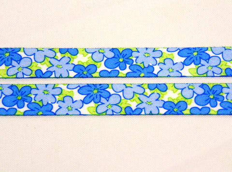 Blue Floral neck strap lanyard 15mm