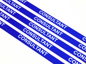 CONSULTANT (blue) printed lanyard 15mm with safety breakaway