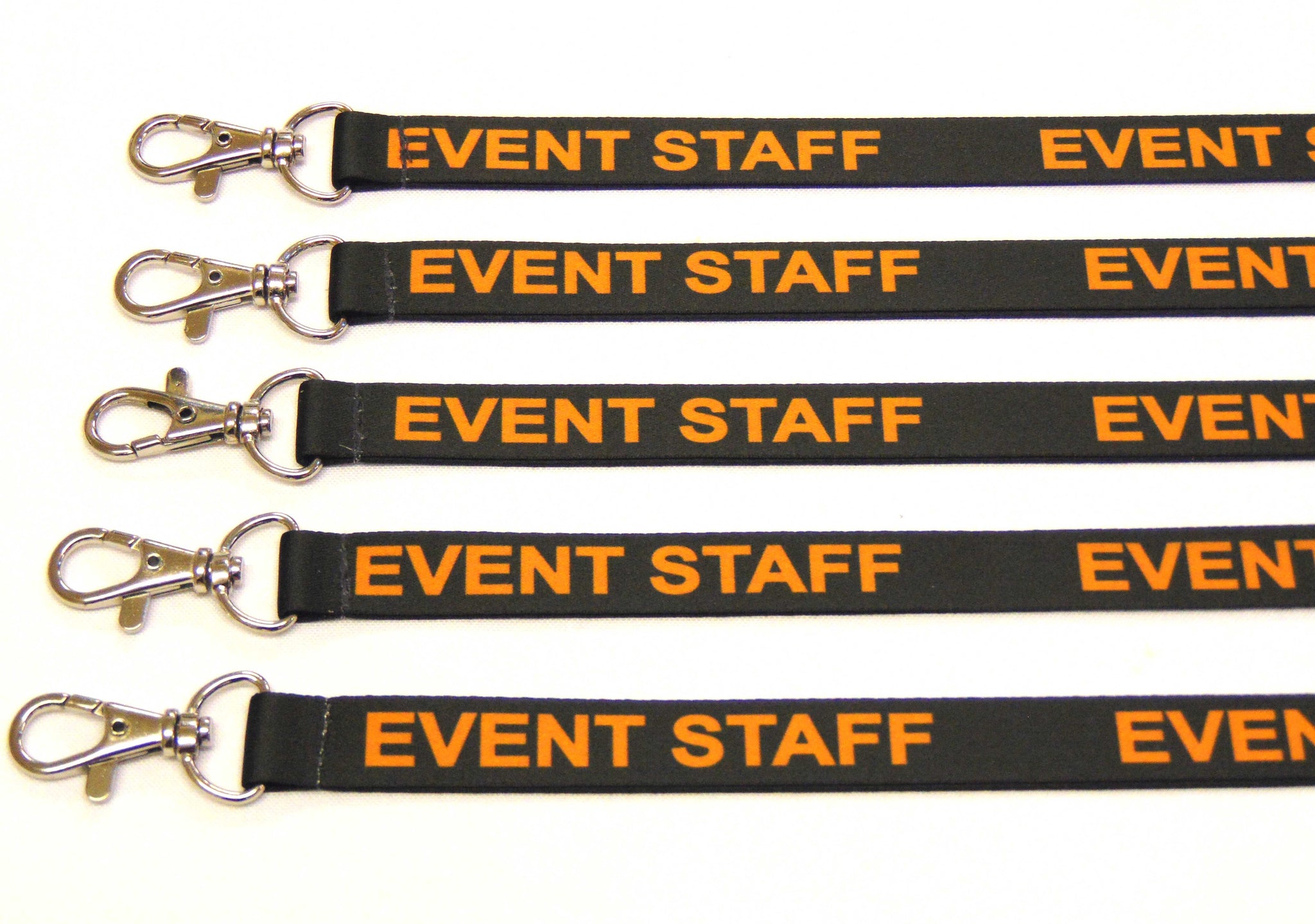 EVENT STAFF (black/Orange) printed lanyard 15mm with safety breakaway
