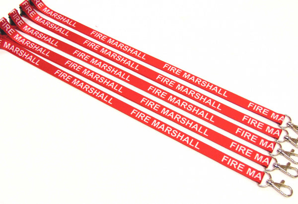 FIRE MARSHAL (red) with safety breakaway printed lanyard 15mm