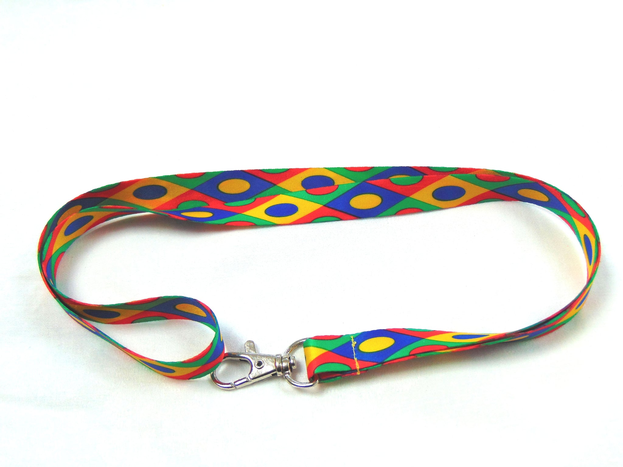 Harlequin Spot patterned lanyard 15mm