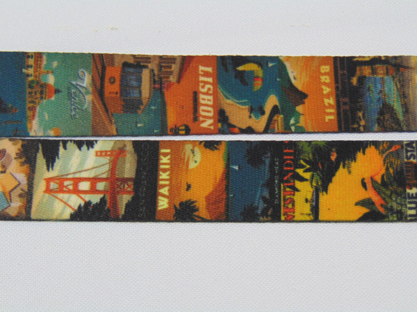 Vintage Travel printed lanyard 20mm