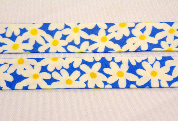 Large blue daisy printed lanyard 20mm