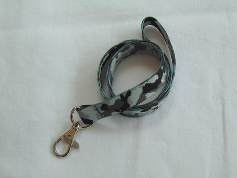 Small arctic camouflage printed lanyard 15mm