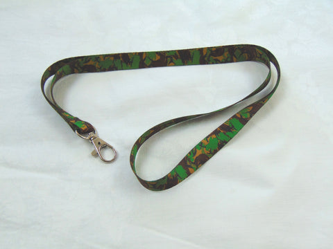 Small camouflage printed lanyard 15mm