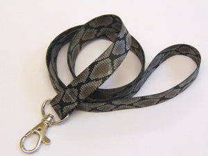 Monochrome snakeskin printed lanyard 15mm