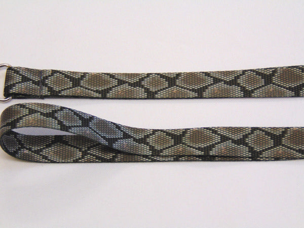 Monochrome snakeskin printed lanyard 15mm