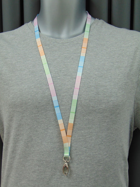 Multi Stripe printed lanyard narrow 10mm