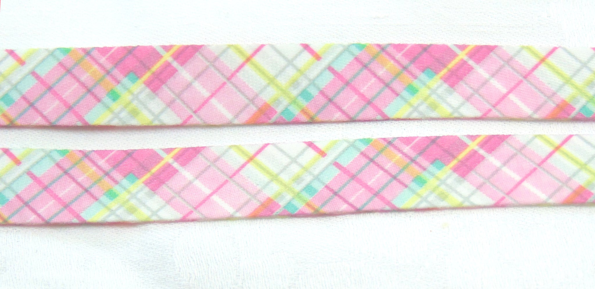 Pastel Tartan printed lanyard 15mm