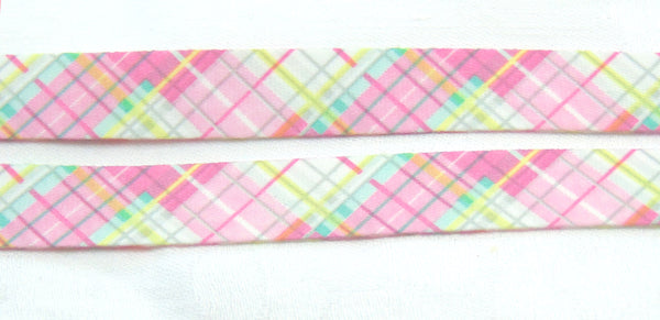 Pastel Tartan printed lanyard 15mm