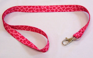Pink Leopard skin printed lanyard 15mm