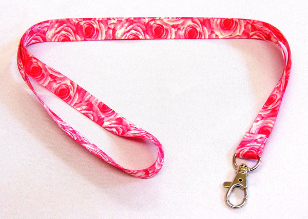 Pink Roses printed lanyard 15mm