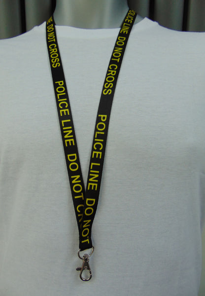 Police Line (black) printed lanyard 15mm
