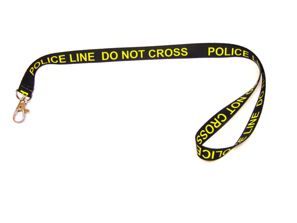 Police Line (black) printed lanyard 15mm