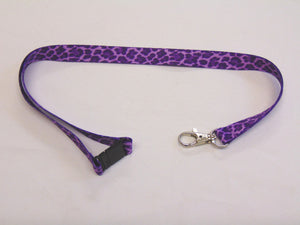 Purple Leopard skin printed lanyard 15mm