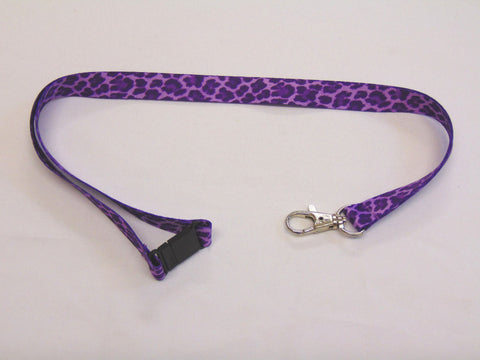 Purple Leopard skin printed lanyard 15mm