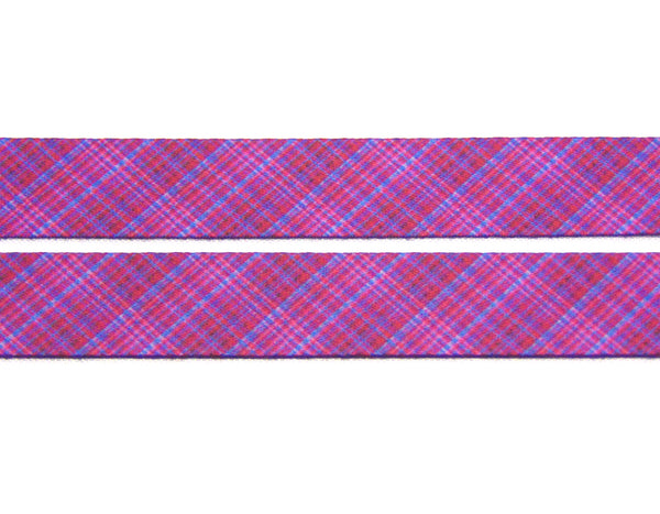 Purple tartan printed lanyard 20mm