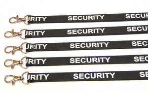 SECURITY (black) with safety breakaway printed lanyard 15mm