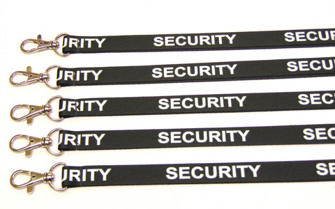 SECURITY (black) with safety breakaway printed lanyard 15mm