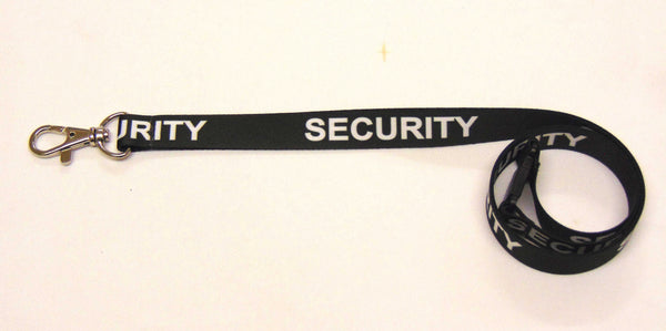 SECURITY (black) with safety breakaway printed lanyard 15mm