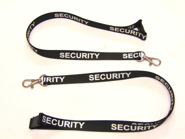 SECURITY (black) with safety breakaway printed lanyard 15mm