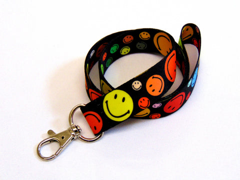 Smiley printed lanyard 20mm