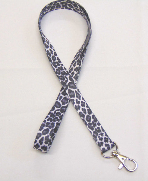 Snow Leopard skin printed lanyard 15mm