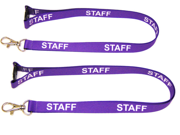 STAFF (purple) with safety breakaway printed lanyard 15mm